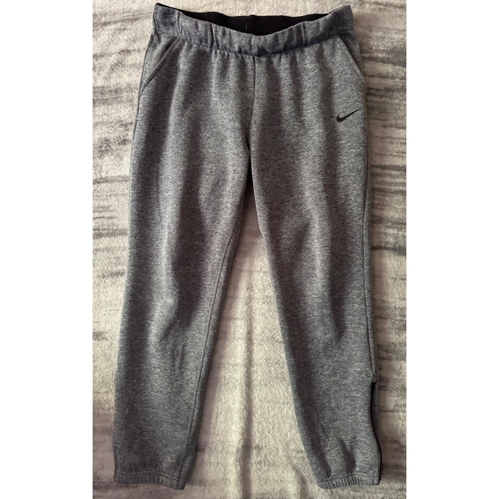 Nike Therma-FIT Gray Heather Taper Jogger Sweatpant Ankle Zip 839905-012 Mens M